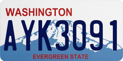 WA license plate AYK3091