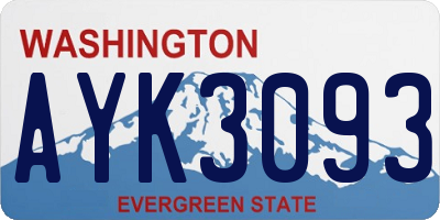 WA license plate AYK3093