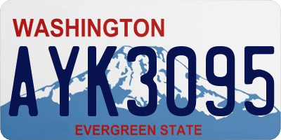 WA license plate AYK3095