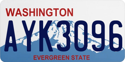WA license plate AYK3096