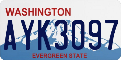 WA license plate AYK3097