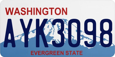 WA license plate AYK3098