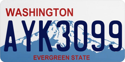 WA license plate AYK3099