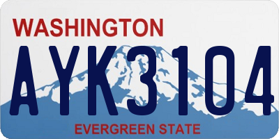 WA license plate AYK3104