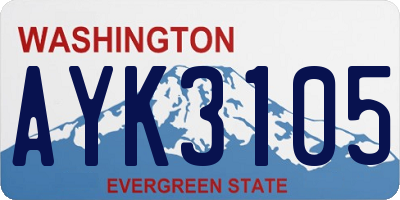 WA license plate AYK3105