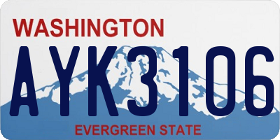 WA license plate AYK3106