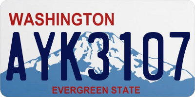 WA license plate AYK3107