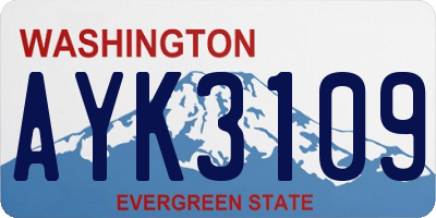 WA license plate AYK3109