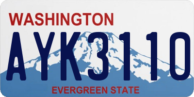 WA license plate AYK3110