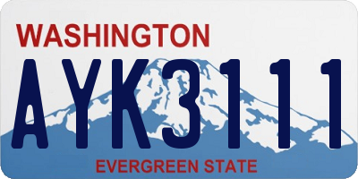 WA license plate AYK3111