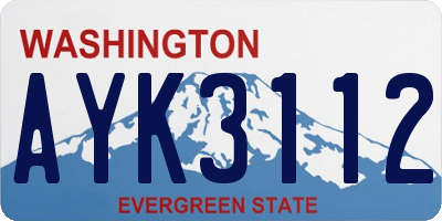 WA license plate AYK3112