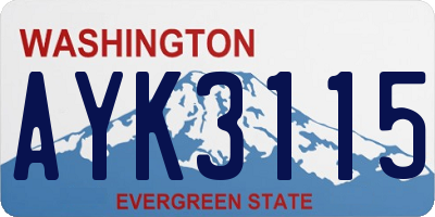 WA license plate AYK3115