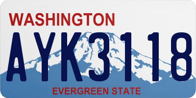 WA license plate AYK3118