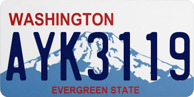 WA license plate AYK3119