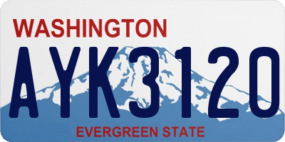 WA license plate AYK3120