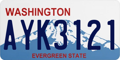 WA license plate AYK3121