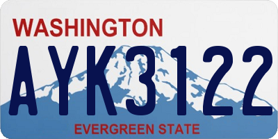 WA license plate AYK3122