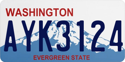 WA license plate AYK3124