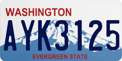 WA license plate AYK3125