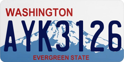 WA license plate AYK3126