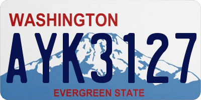 WA license plate AYK3127