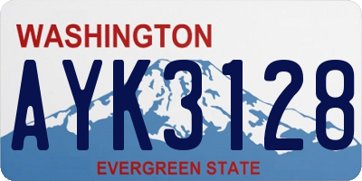 WA license plate AYK3128