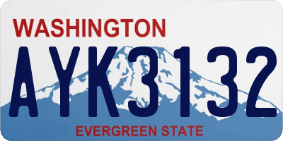 WA license plate AYK3132