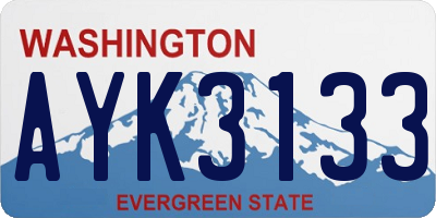 WA license plate AYK3133
