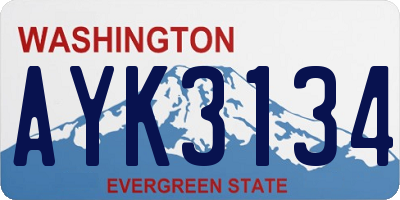 WA license plate AYK3134