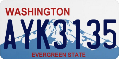 WA license plate AYK3135