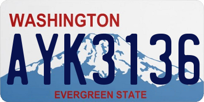 WA license plate AYK3136