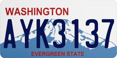 WA license plate AYK3137