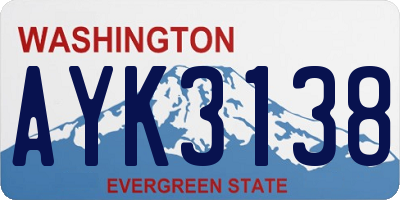 WA license plate AYK3138