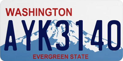WA license plate AYK3140