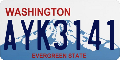WA license plate AYK3141