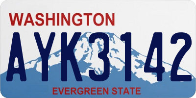 WA license plate AYK3142