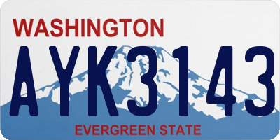 WA license plate AYK3143