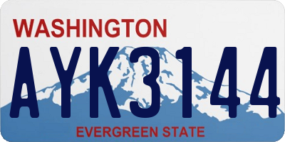 WA license plate AYK3144