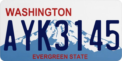 WA license plate AYK3145