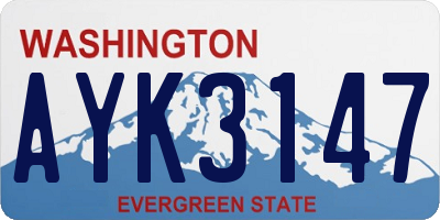 WA license plate AYK3147