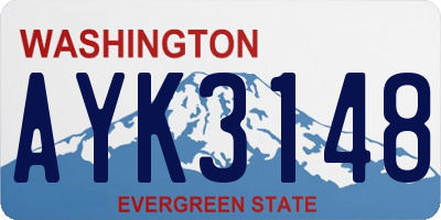 WA license plate AYK3148