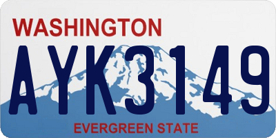 WA license plate AYK3149