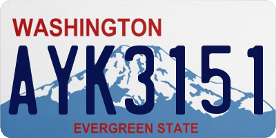 WA license plate AYK3151