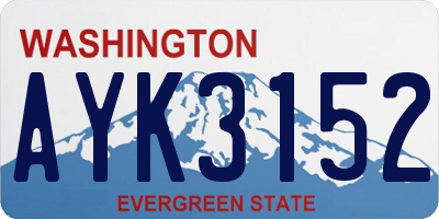 WA license plate AYK3152