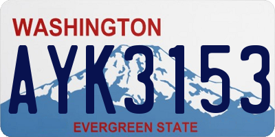 WA license plate AYK3153