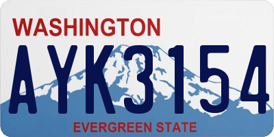WA license plate AYK3154