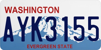 WA license plate AYK3155