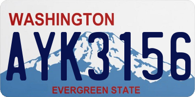 WA license plate AYK3156