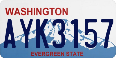 WA license plate AYK3157