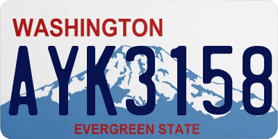 WA license plate AYK3158